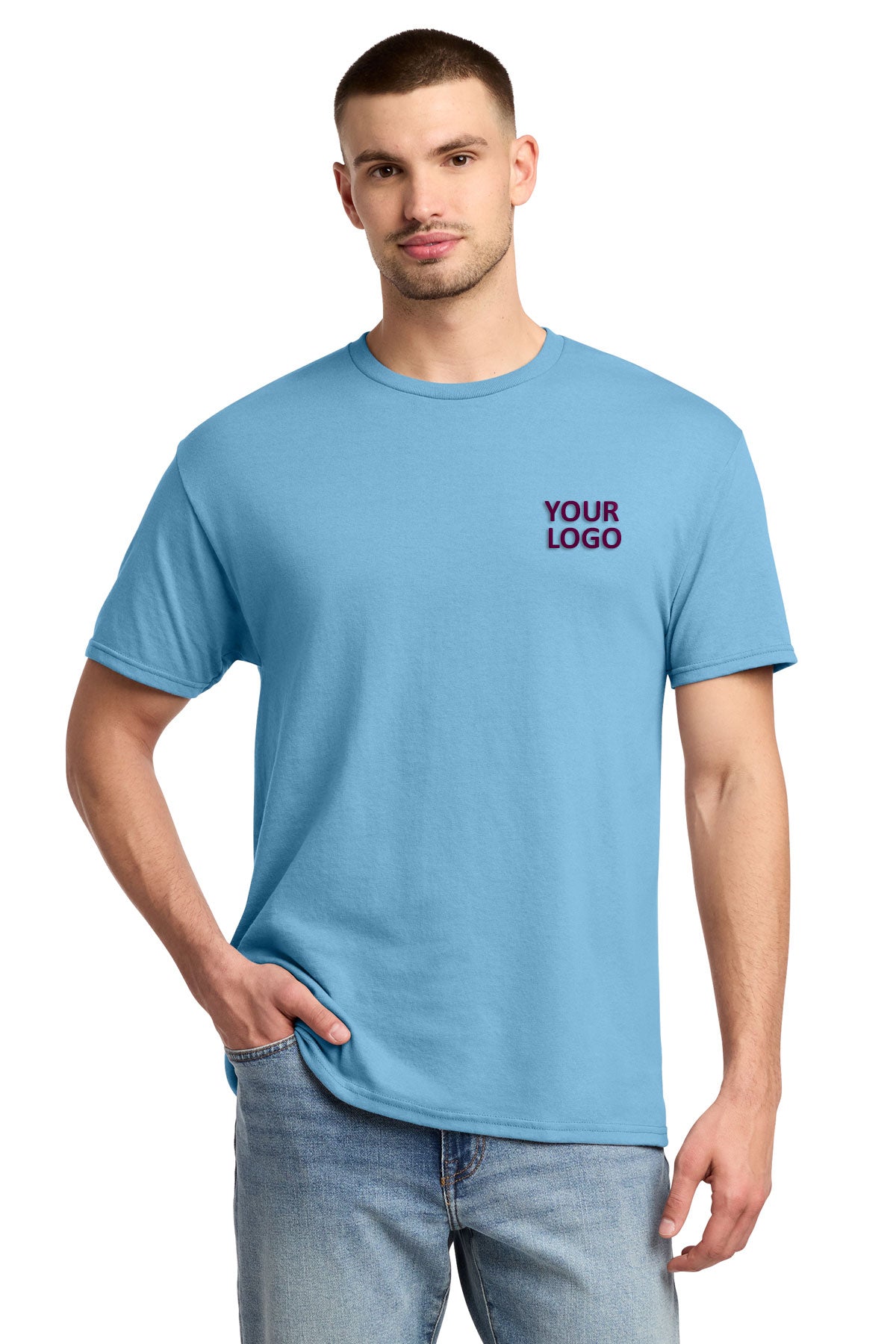Jerzees Dri-Power Active 50/50 Cotton/Poly T-Shirt 29M Light Blue