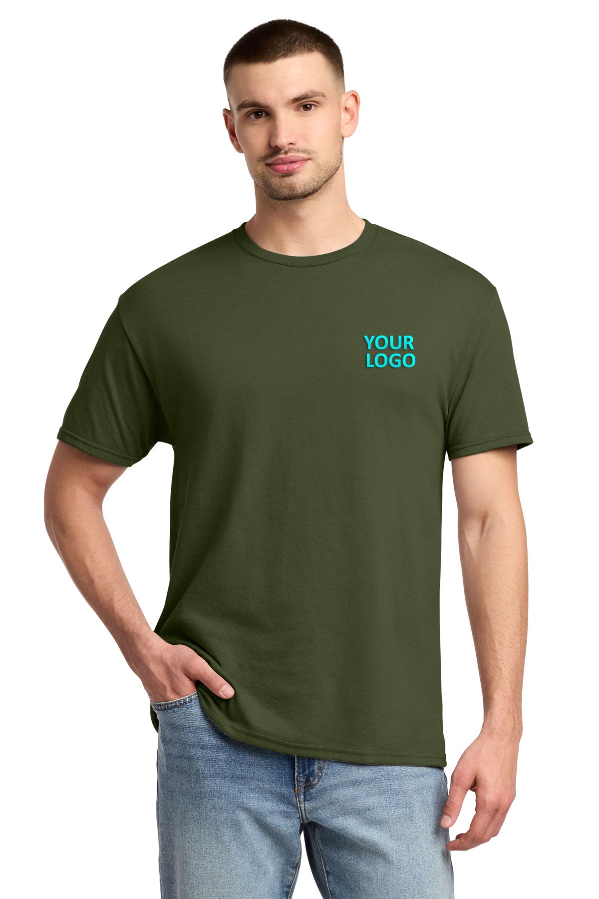 jerzees dri-power active 50/50 cotton/poly t-shirt 29m military green