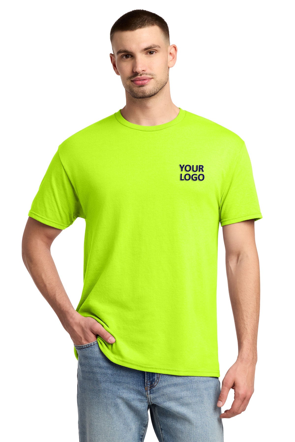 Jerzees Dri-Power Active 50/50 Cotton/Poly T-Shirt 29M Safety Green [Osage LLC]