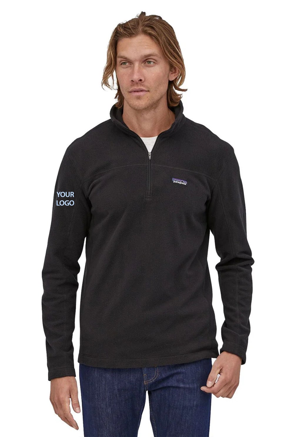 Patagonia Mens Micro D Custom Fleece Pullovers, Black [Winners Circle Group]