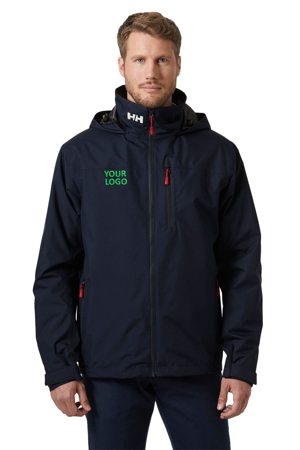 Helly Hansen Mens Crew Hooded Midlayer Custom Jackets 2.0, Navy