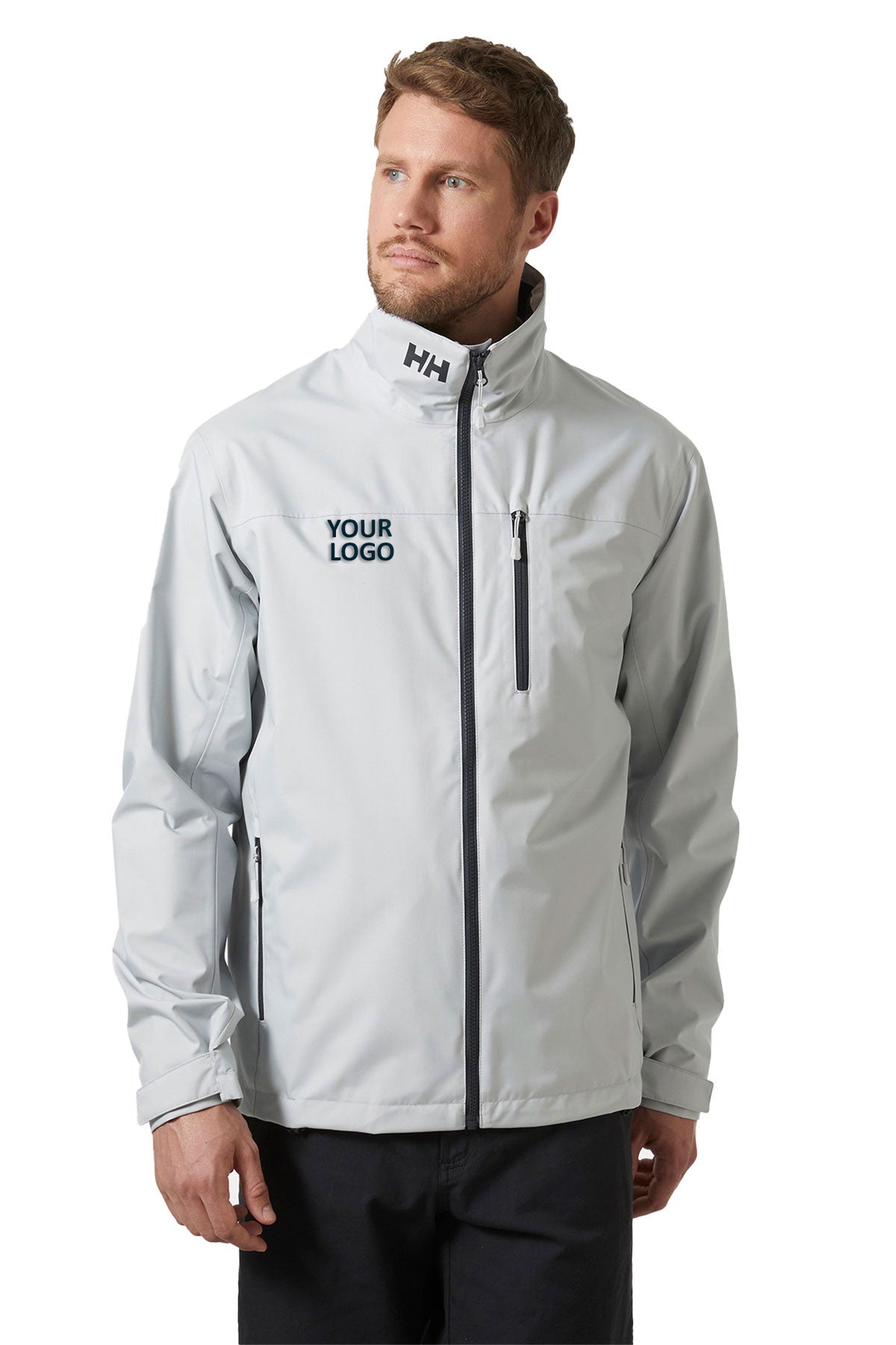 Helly Hansen Grey Fog 34445 company logo jackets