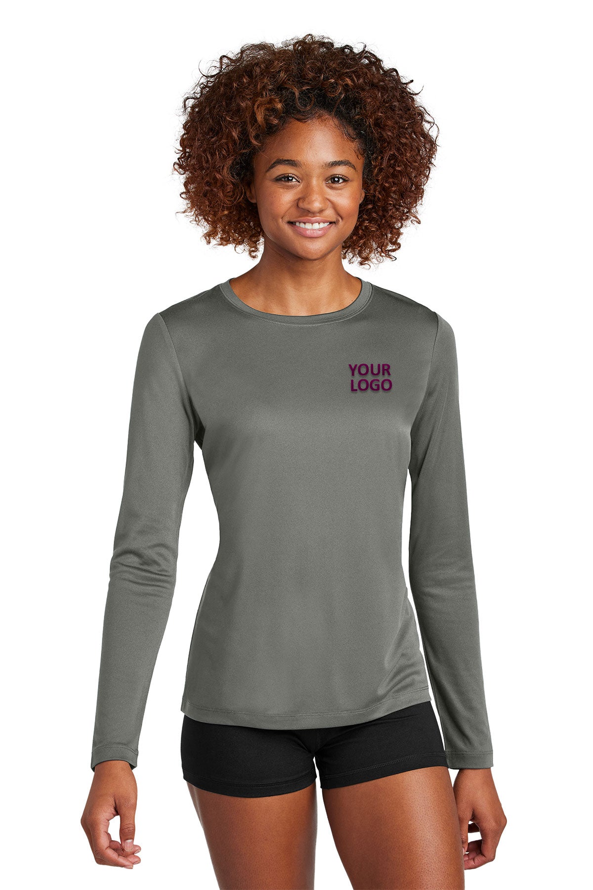 Sport-Tek Women's Posi-UV Pro Custom Long Sleeve Tee's, Dark Smoke Grey