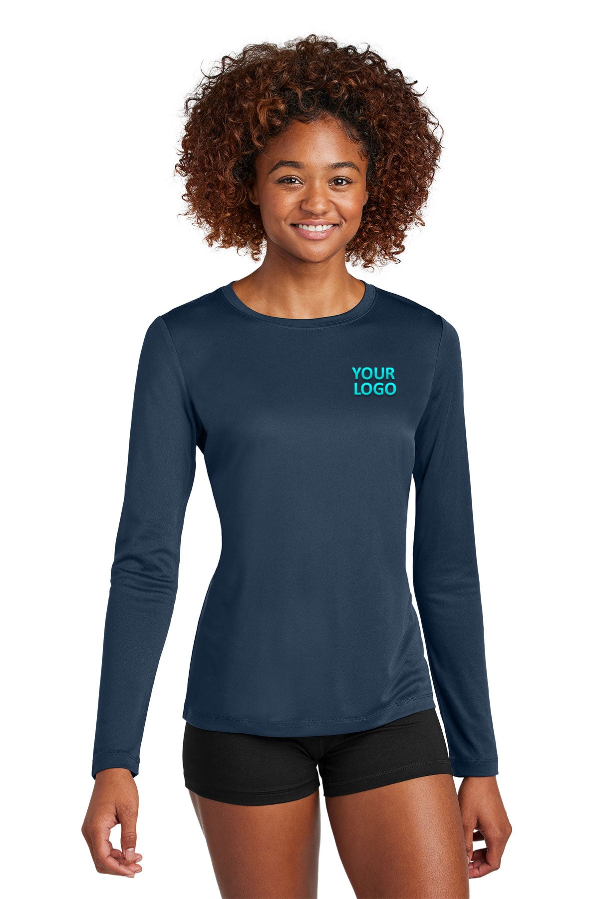 Sport-Tek Women's Posi-UV Pro Custom Long Sleeve Tee's, True Navy [NARENCO]