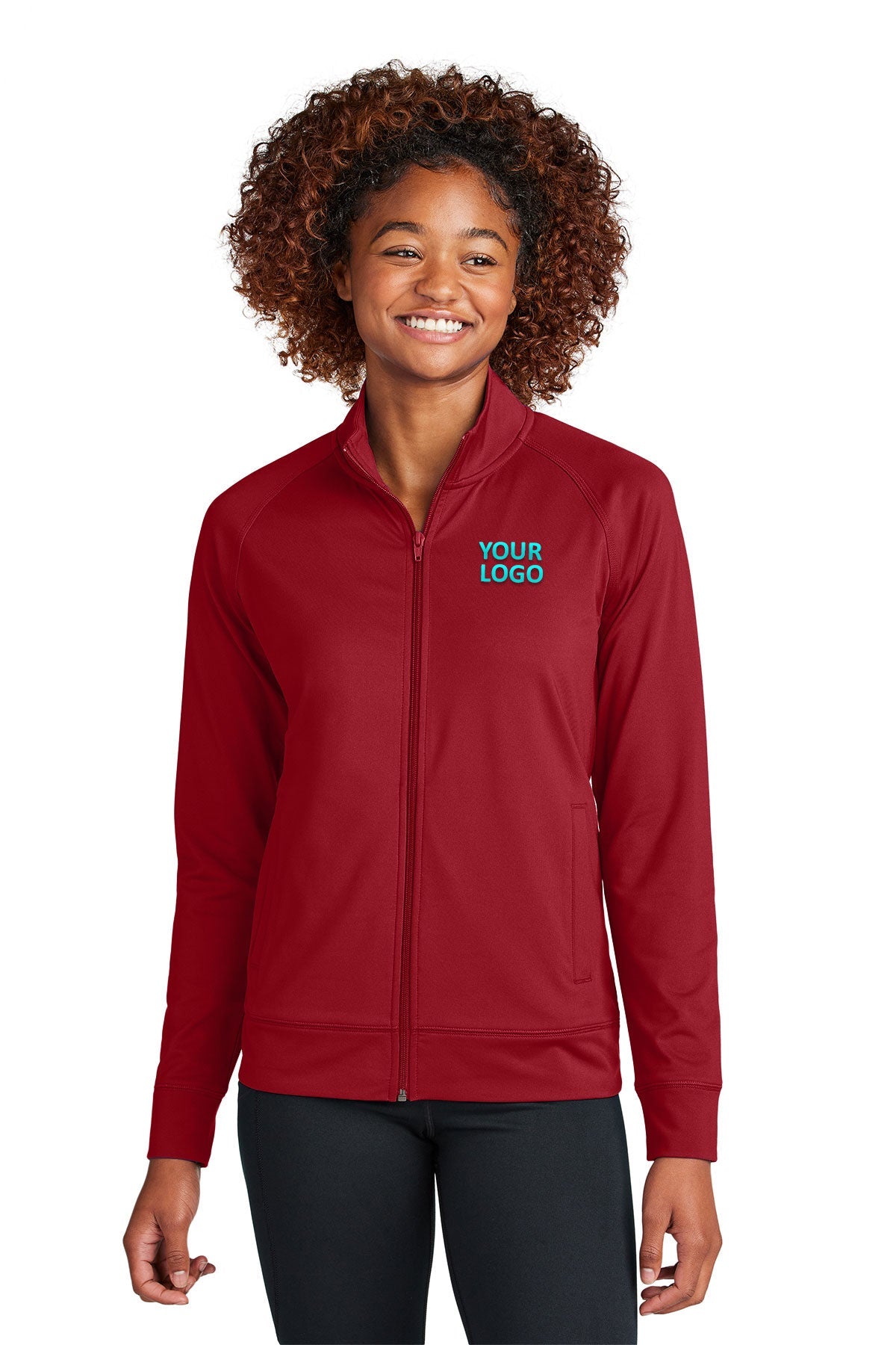 Sport-Tek Women's Custom Sport-Wick Stretch Cadet Jackets, Deep Red