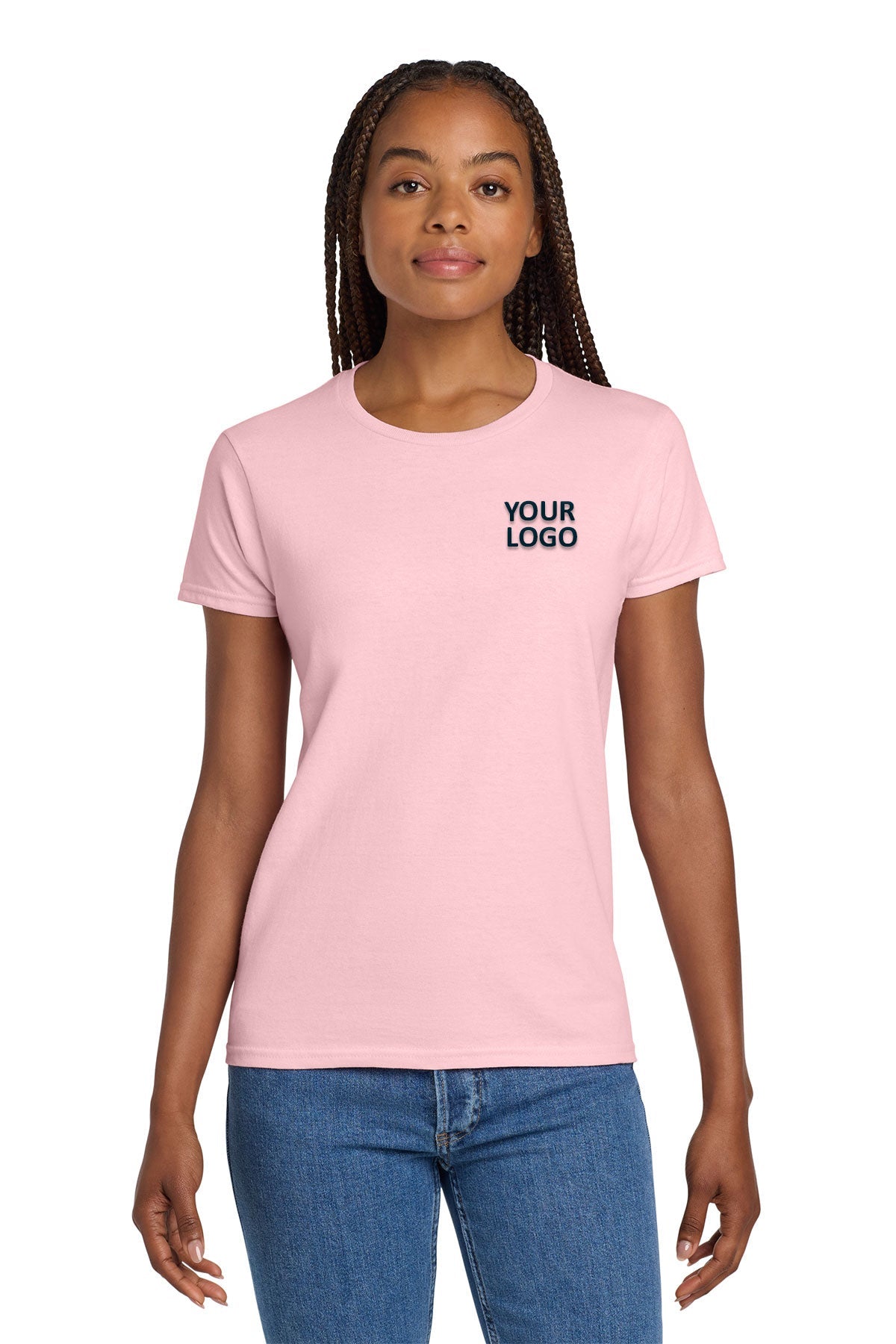 Gildan Ladies Ultra Cotton T Shirt Light Pink