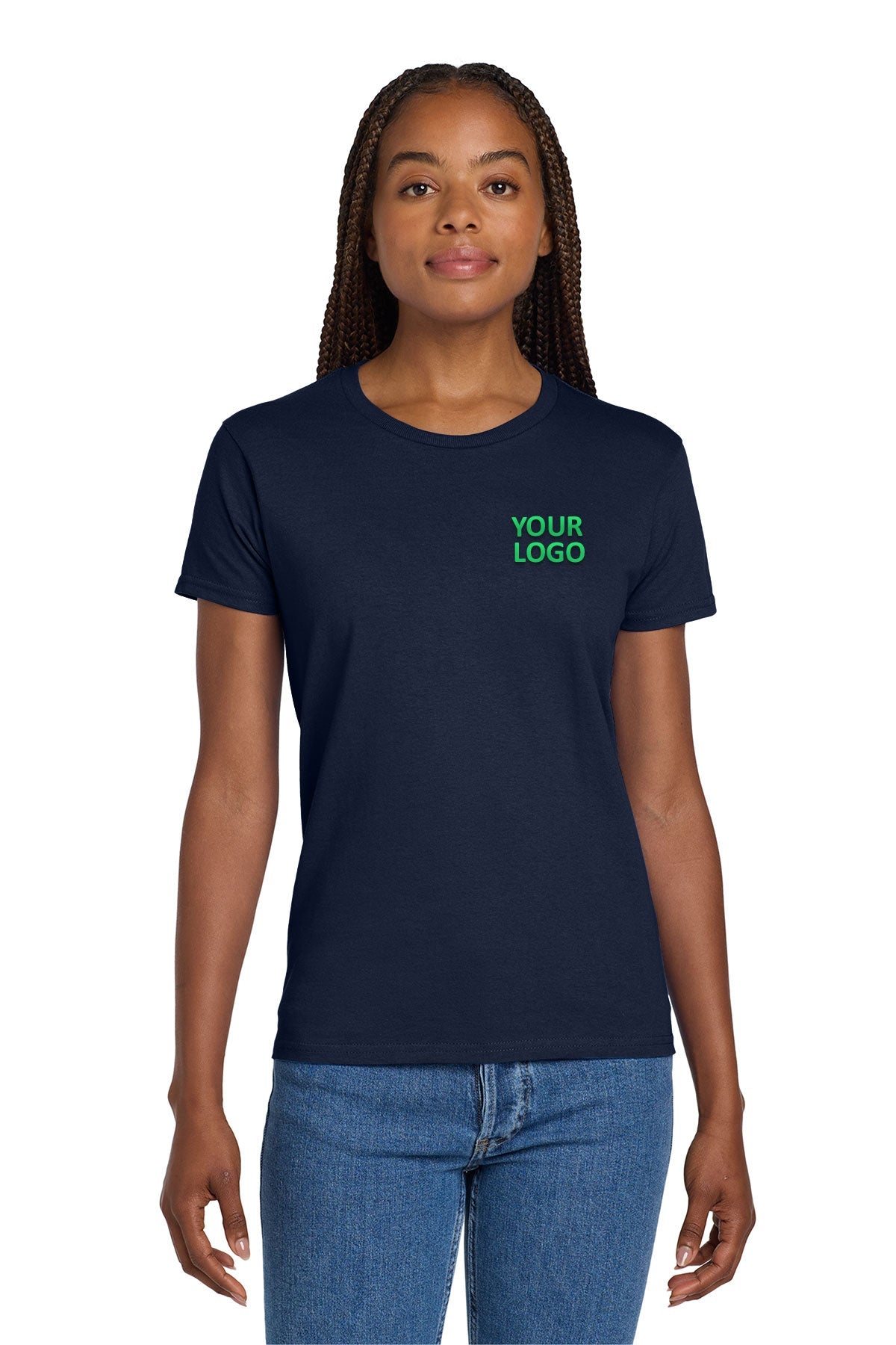 gildan ladies ultra cotton t shirt 2000l navy