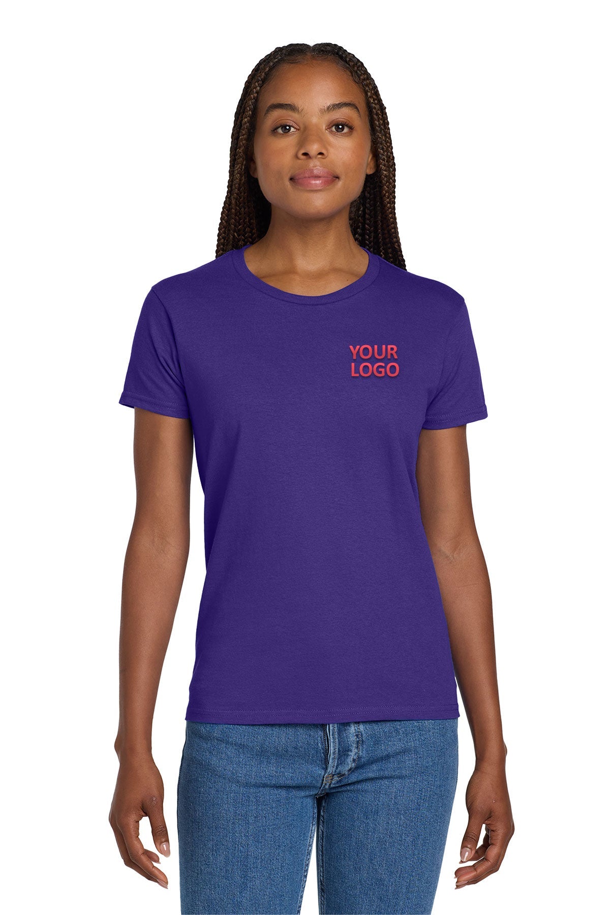 Gildan Ladies Ultra Cotton T Shirt Purple