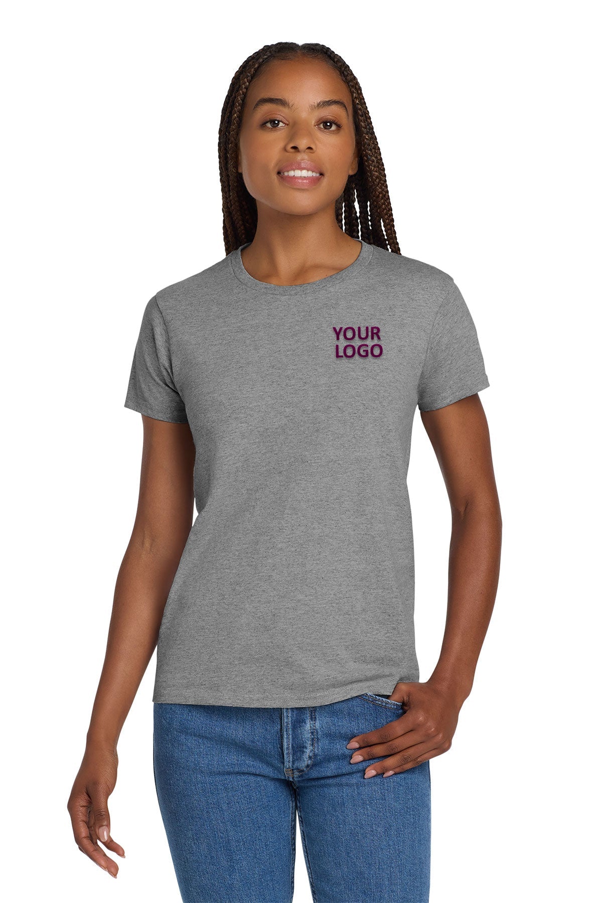 gildan ladies ultra cotton t shirt 2000l sport grey