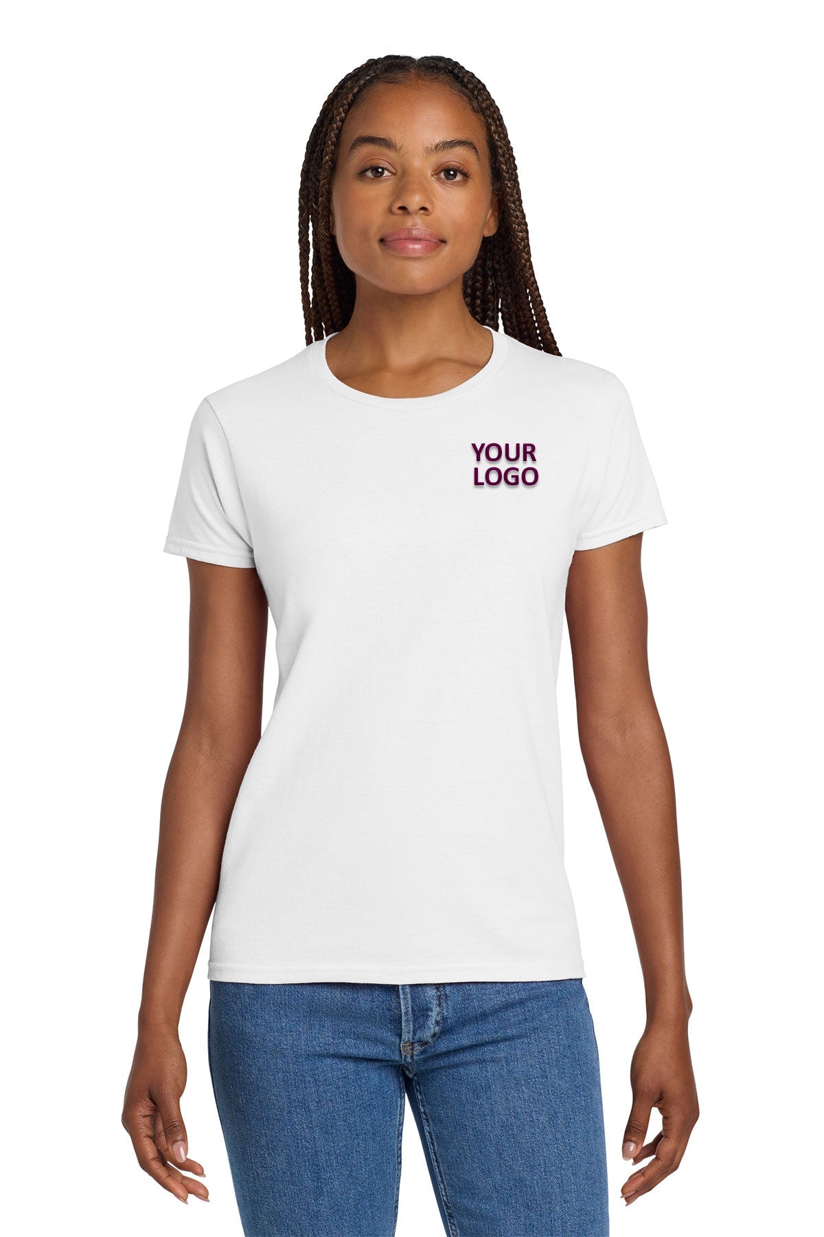gildan ladies ultra cotton t shirt 2000l white