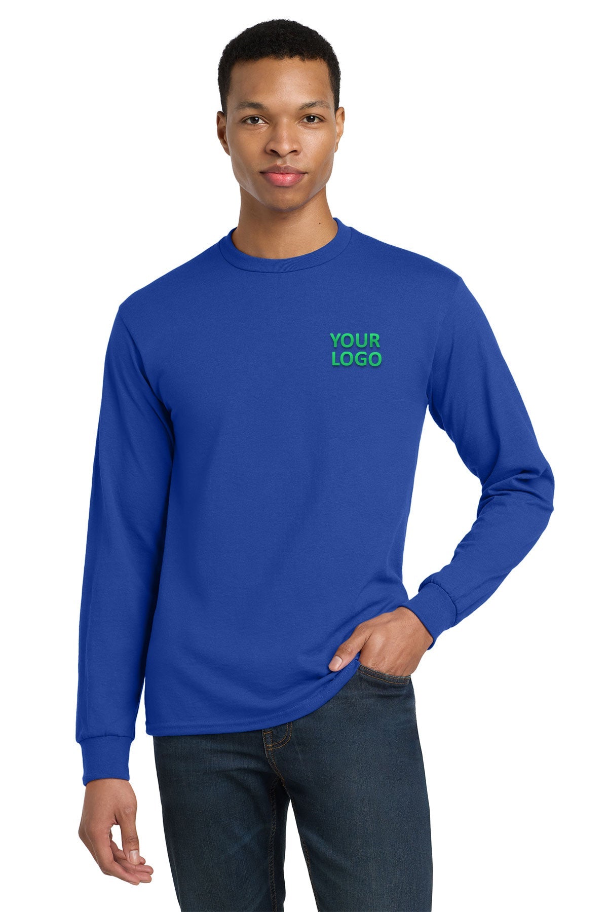 gildan dryblend cotton poly long sleeve t shirt 8400 royal