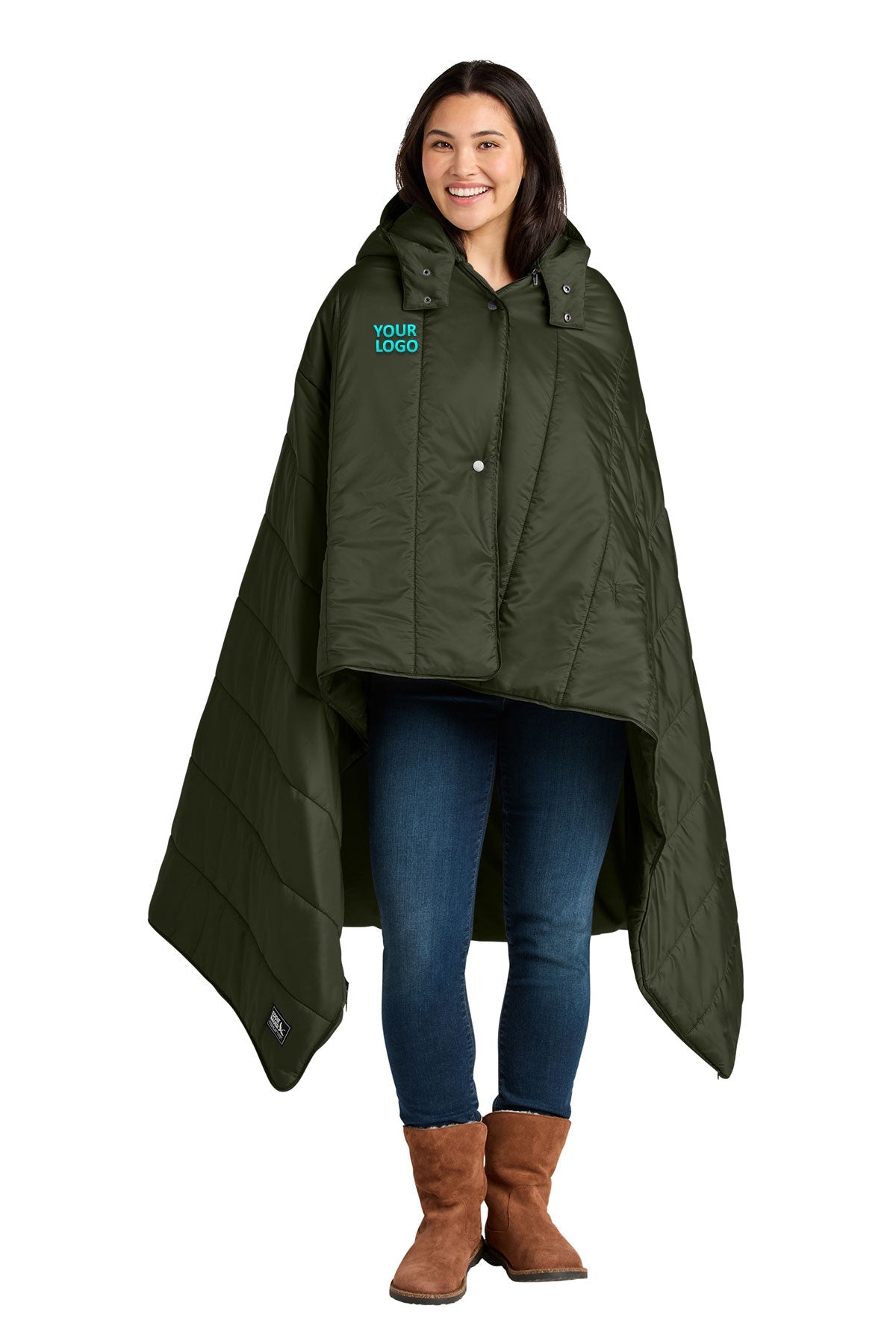 Eddie Bauer Puffy Camp Custom Ponchos, Olive Green