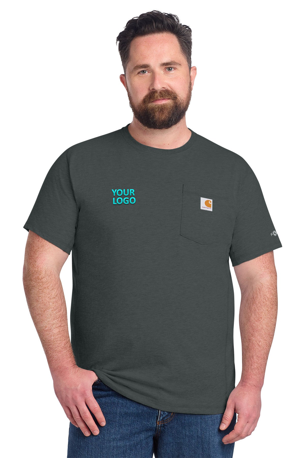 Carhartt Force Short Sleeve Custom Pocket T-Shirts, Carbon Heather