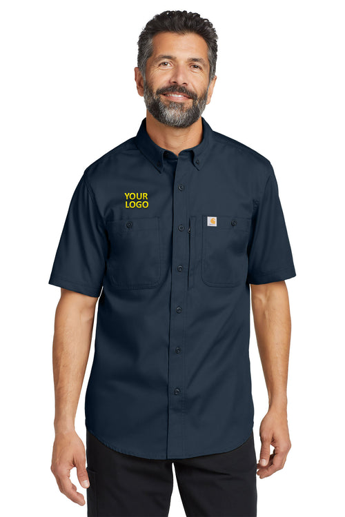 Carhartt Rugged Professional Series Custom Long Sleeve Shirts, Navy