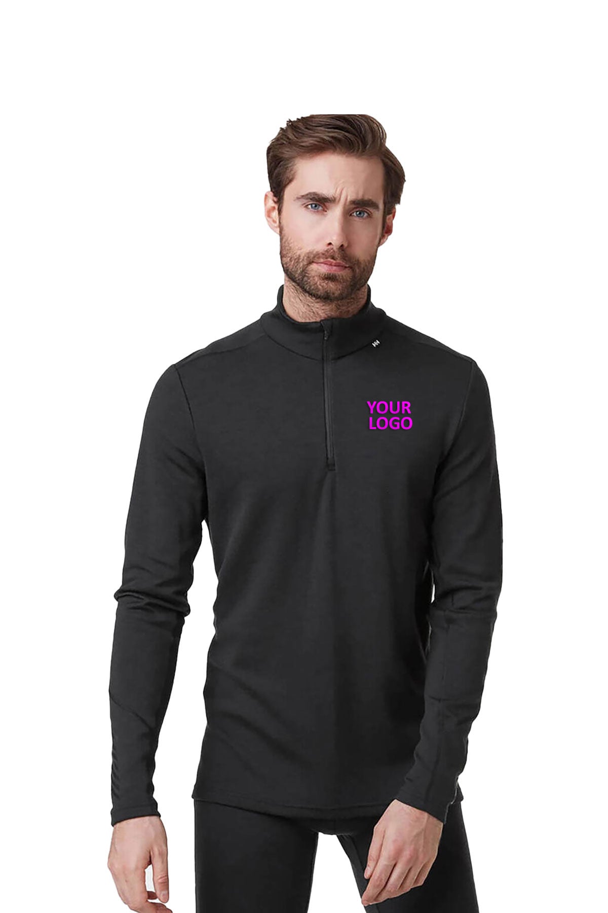 Helly Hansen Mens Lifa Merino Midweight Custom Half-Zips, Black