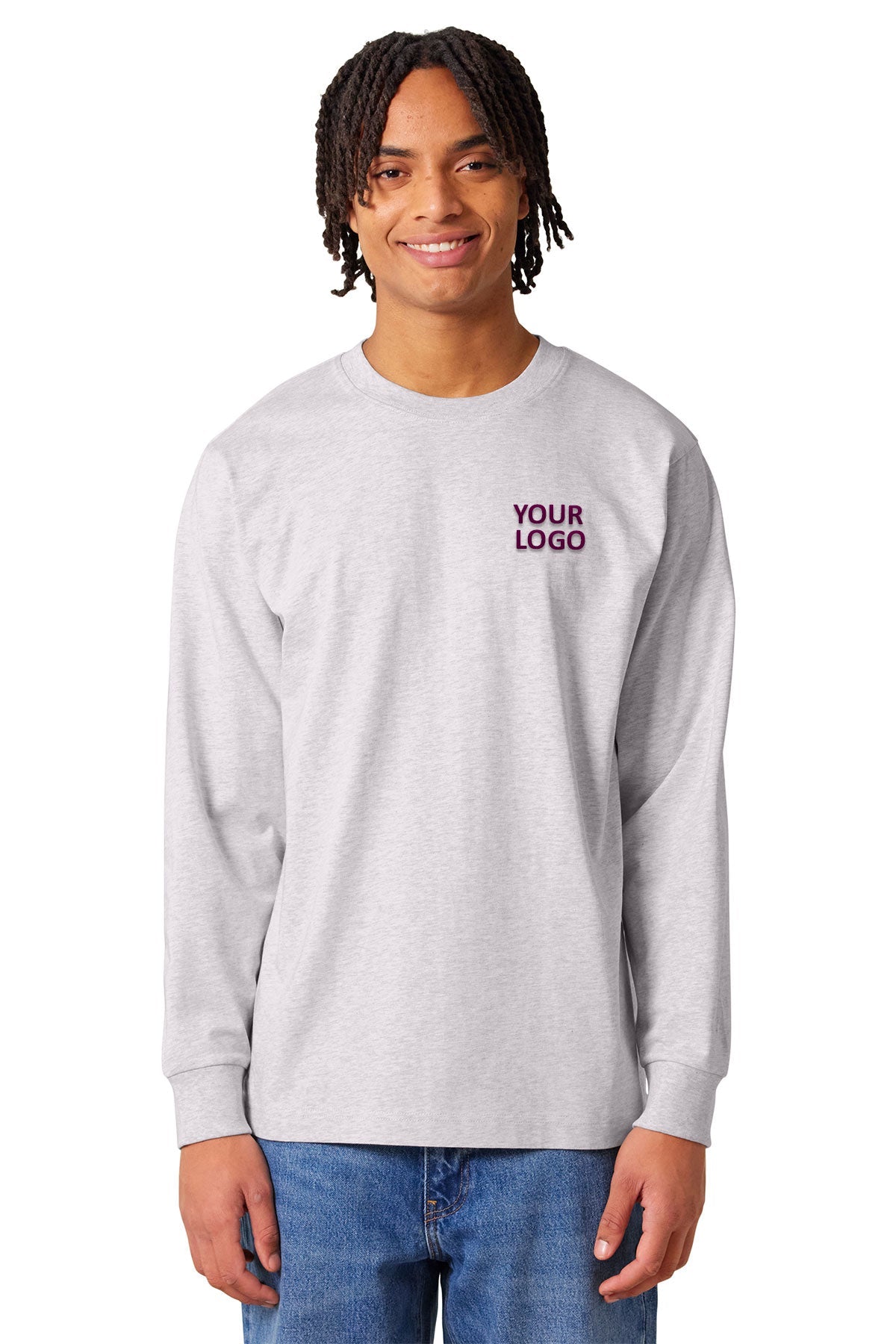 Stanley Stella Unisex Freestyler Heavyweight Long Sleeve Custom Tee's, Cool Heather Grey [Osage LLC]