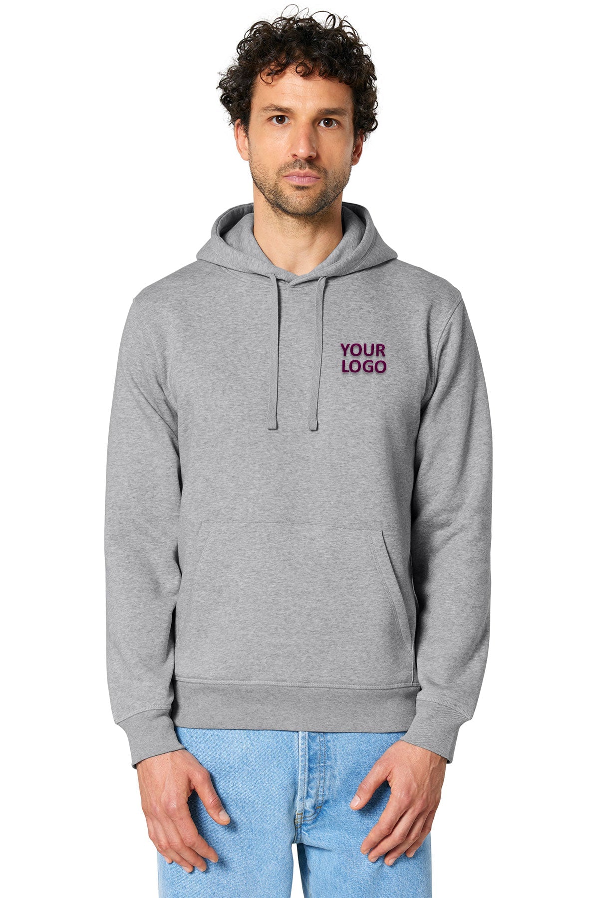 Stanley Stella Unisex Drummer 2.0 Custom Hooded Sweatshirts, Heather Grey