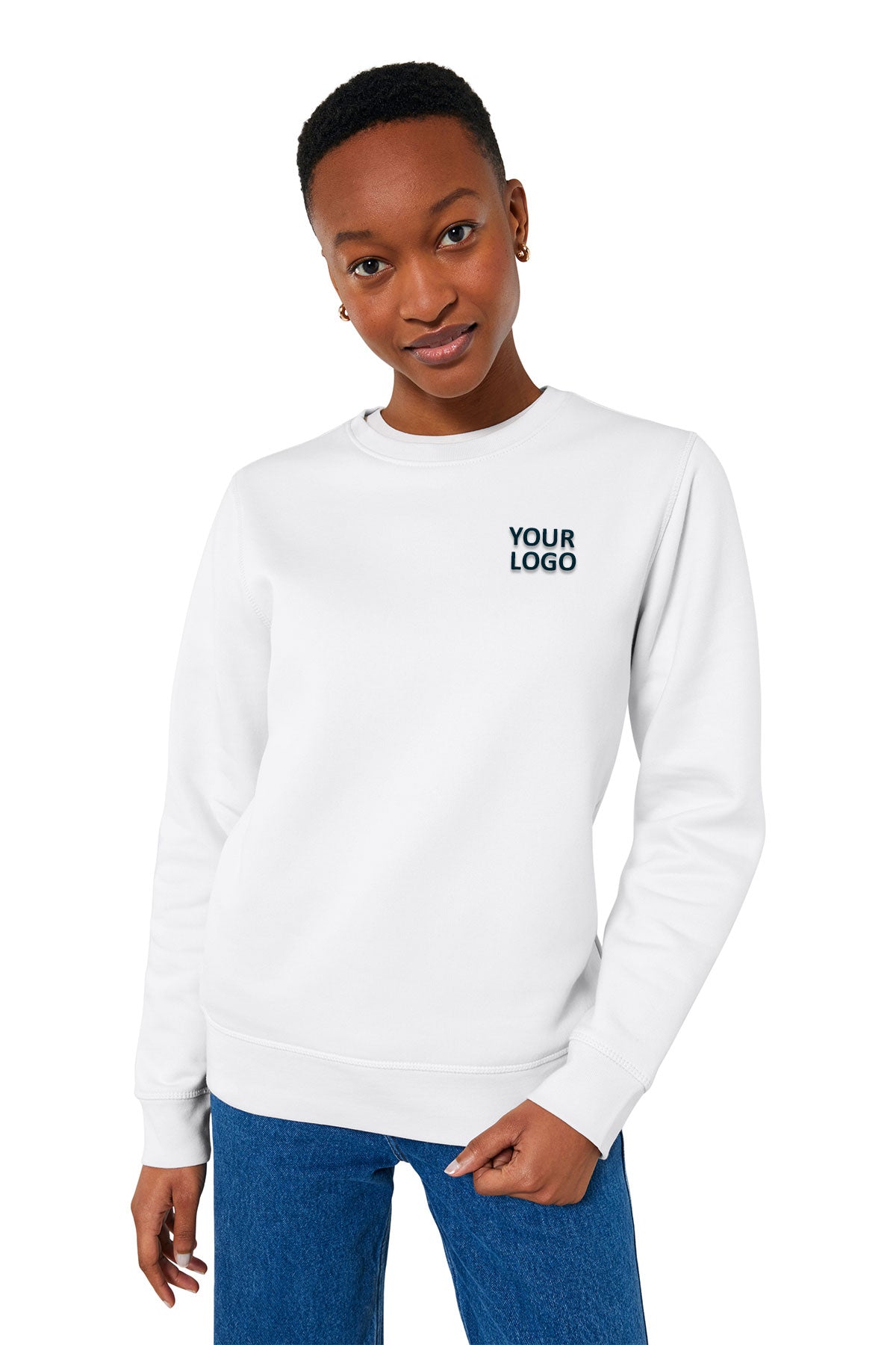 Stanley Stella Unisex Roller Crewneck Custom Sweatshirts, White