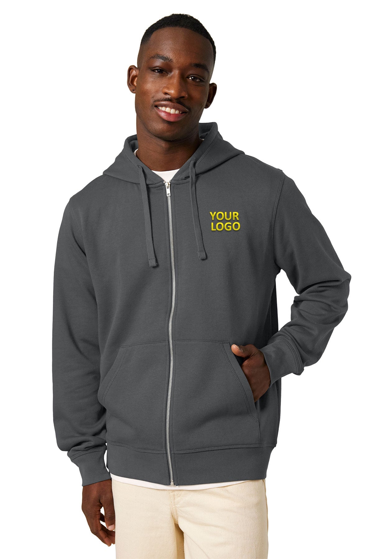 Stanley Stella Unisex Mixer Full-Zip Custom Hooded Sweatshirts, Anthracite