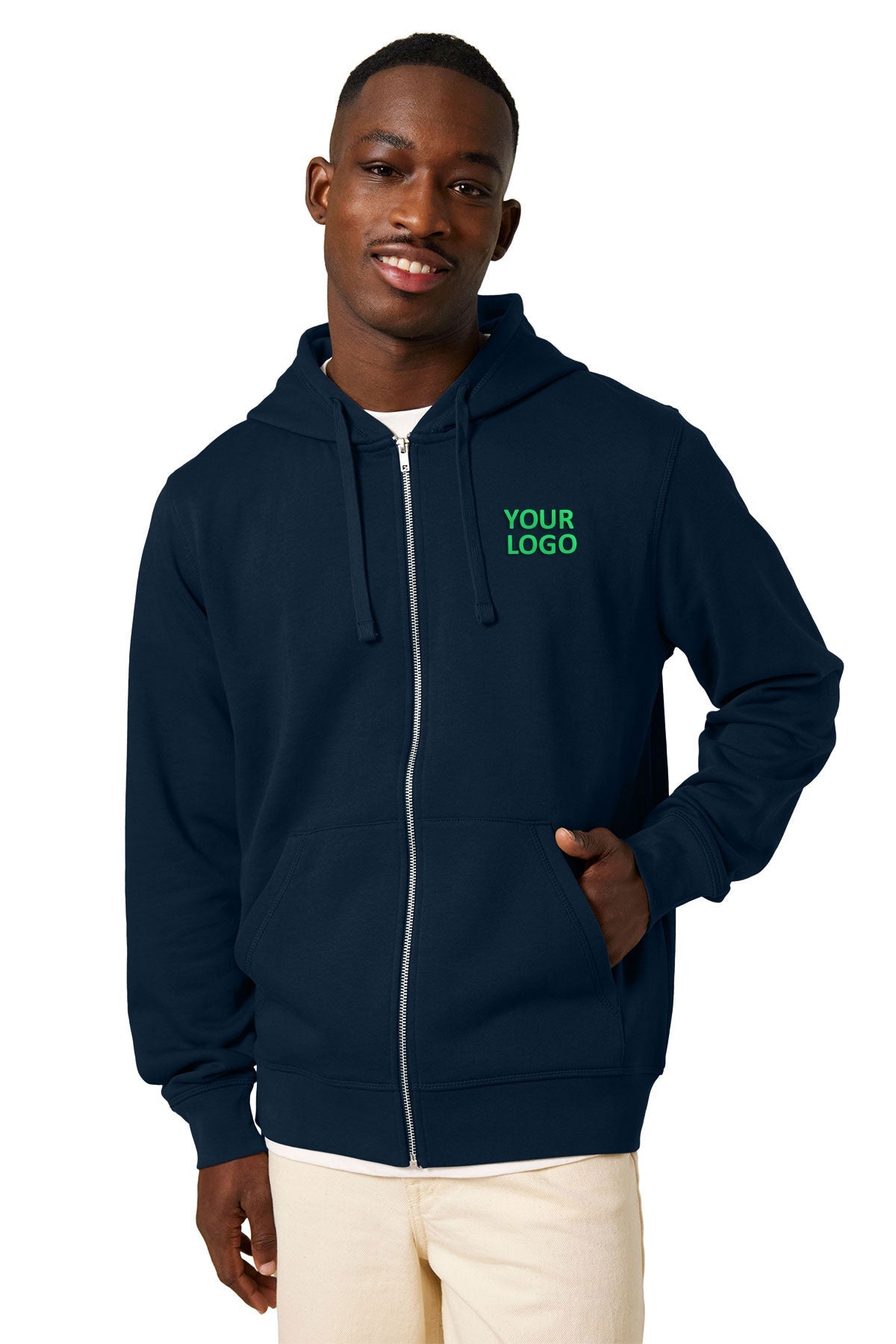 Stanley Stella Unisex Mixer Full-Zip Custom Hooded Sweatshirts, French Navy