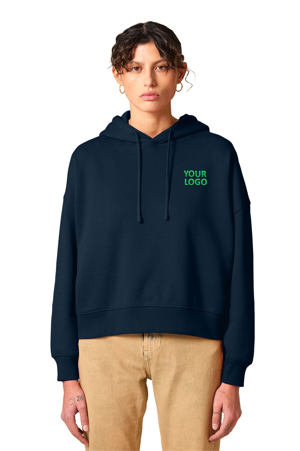 Stanley Stella Women’s Nora Custom Hooded Sweatshirts, French Navy [Colonial Property Management]