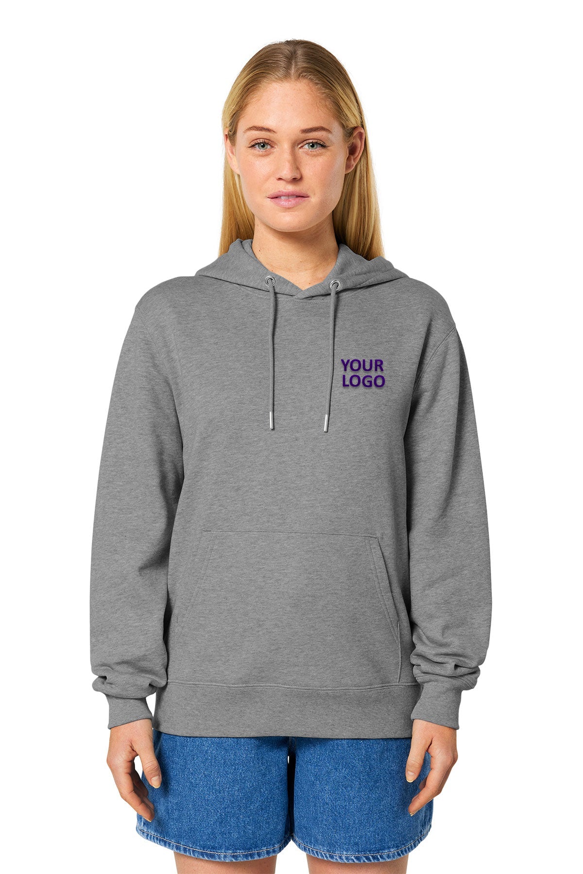 Stanley Stella Unisex Cruiser 2.0 Custom Hooded Sweatshirts, Mid Heather Grey