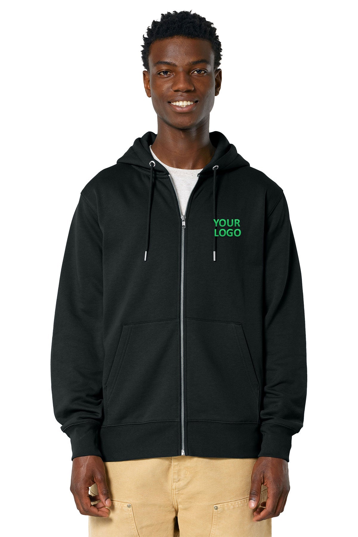 Stanley Stella Unisex Cultivator 2.0 Full-Zip Custom Hooded Sweatshirts, Black