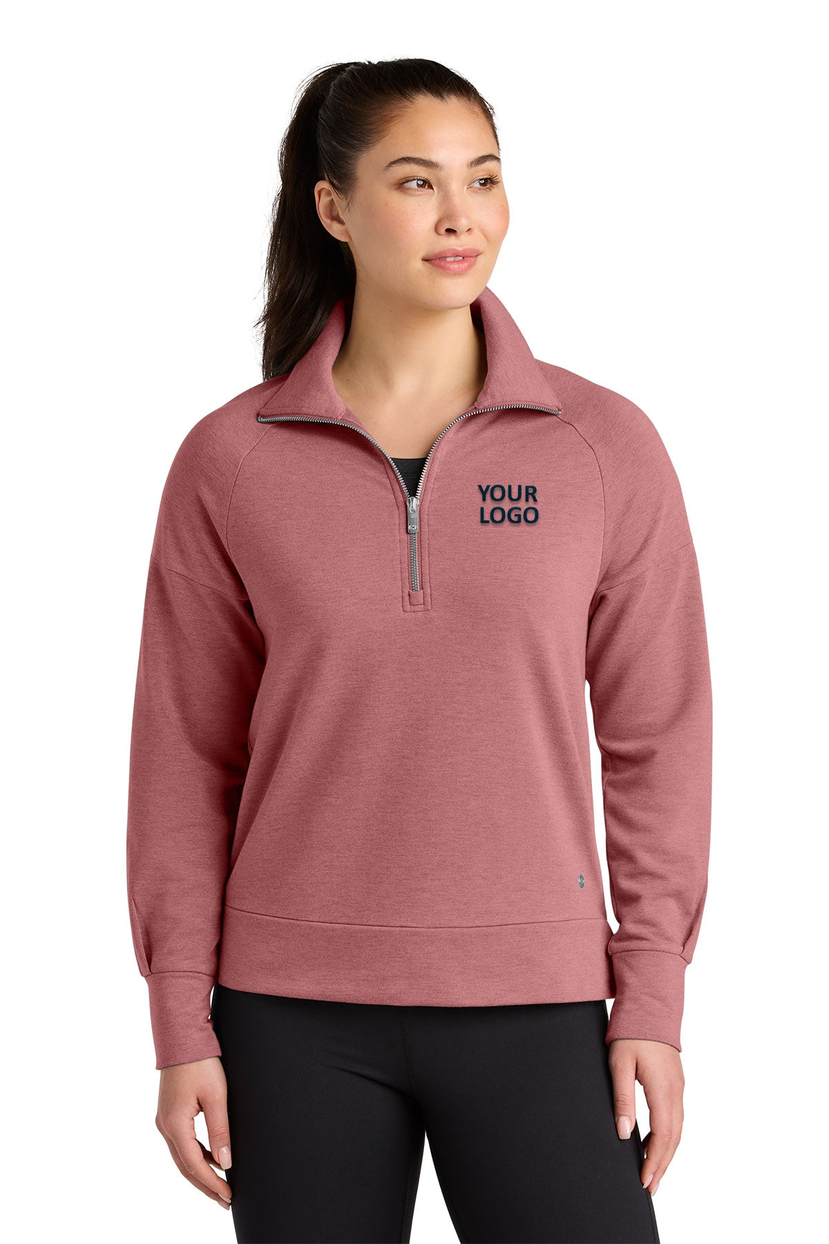 OGIO Womens Luuma Custom 1/2-Zips, Desert Pink
