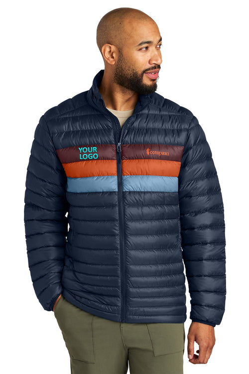 Cotopaxi Womens Fuego Custom Down Jackets, Maritime/ Mulberry