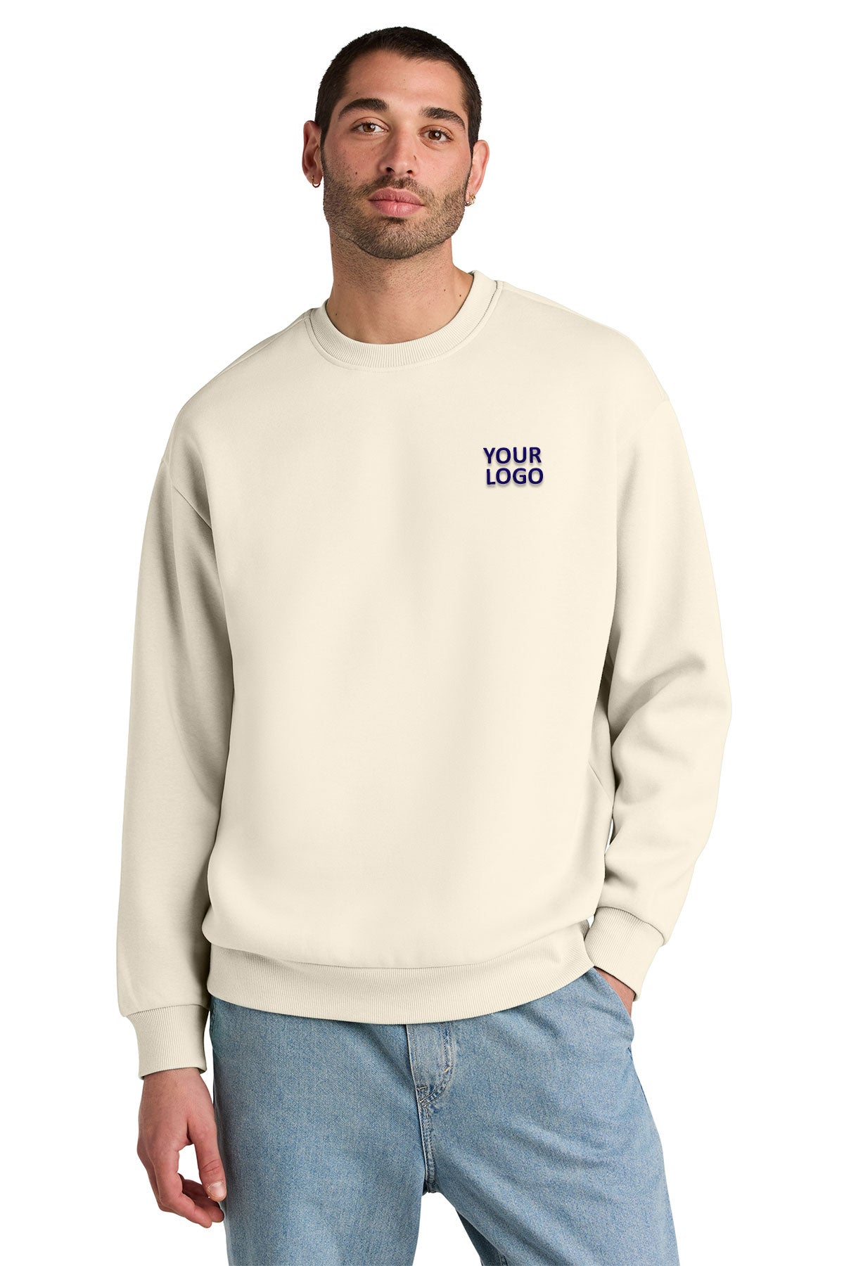 District V.I.T. Heavyweight Custom Fleece Crews, Griege [AMERILODGE GROUP]