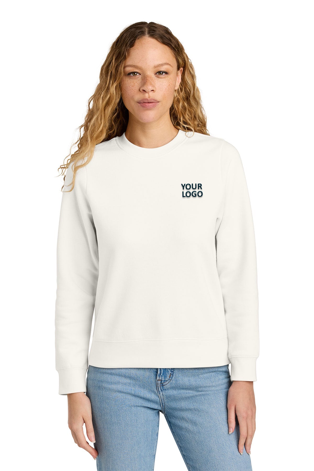 District Womens V.I.T. Custom Fleece Crews, Gardenia