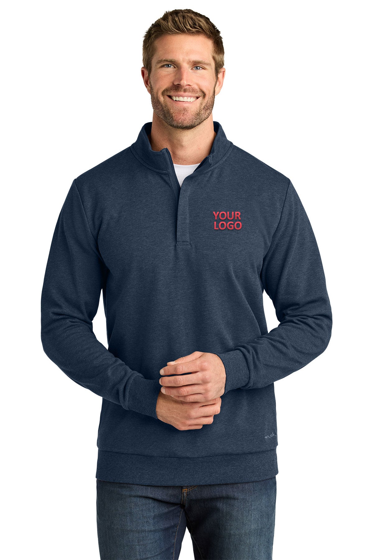 TravisMathew Ocean Villa Custom 1/4-Zips, Blue Heather [Kizen]