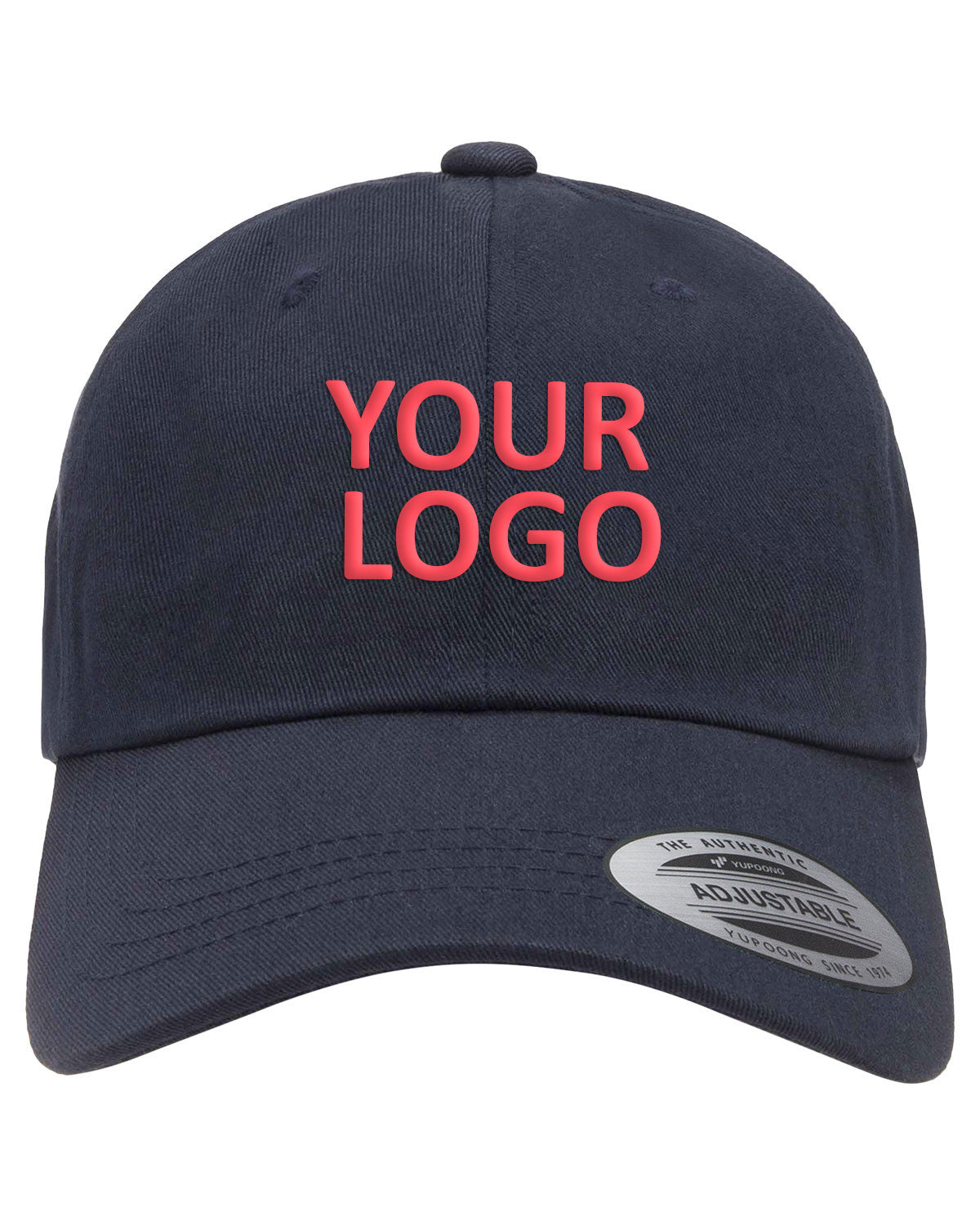 Yupoong Cotton Twill Custom Dad Hats, Navy [Executive Construction]