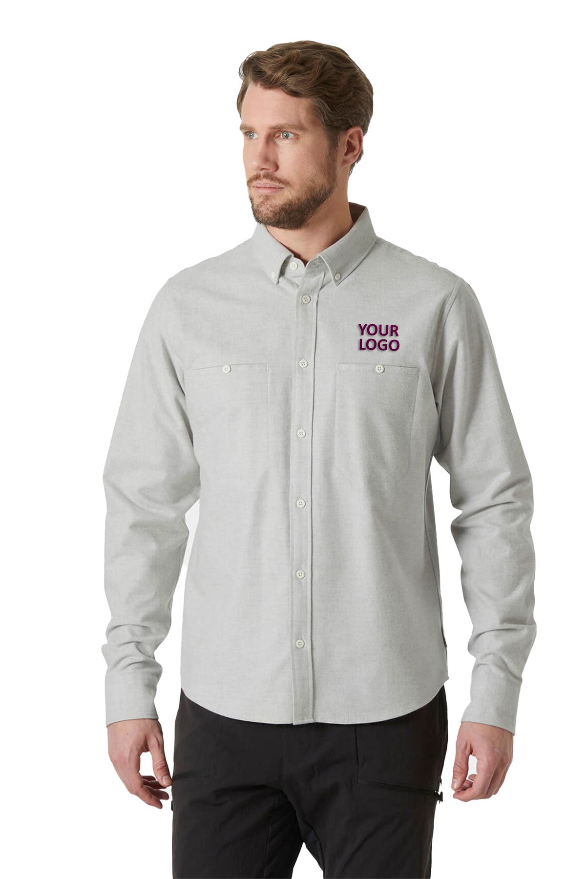 Helly Hansen Mellow Grey 63065 custom embroidered shirts
