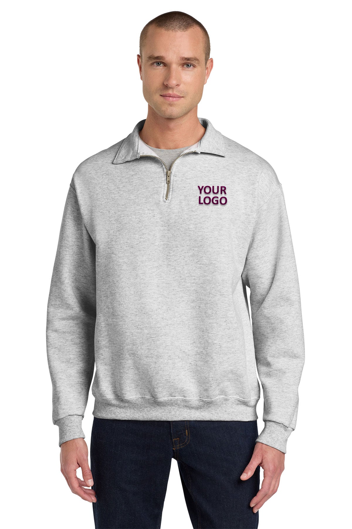 Jerzees Ash 4528M custom embroidered sweatshirts