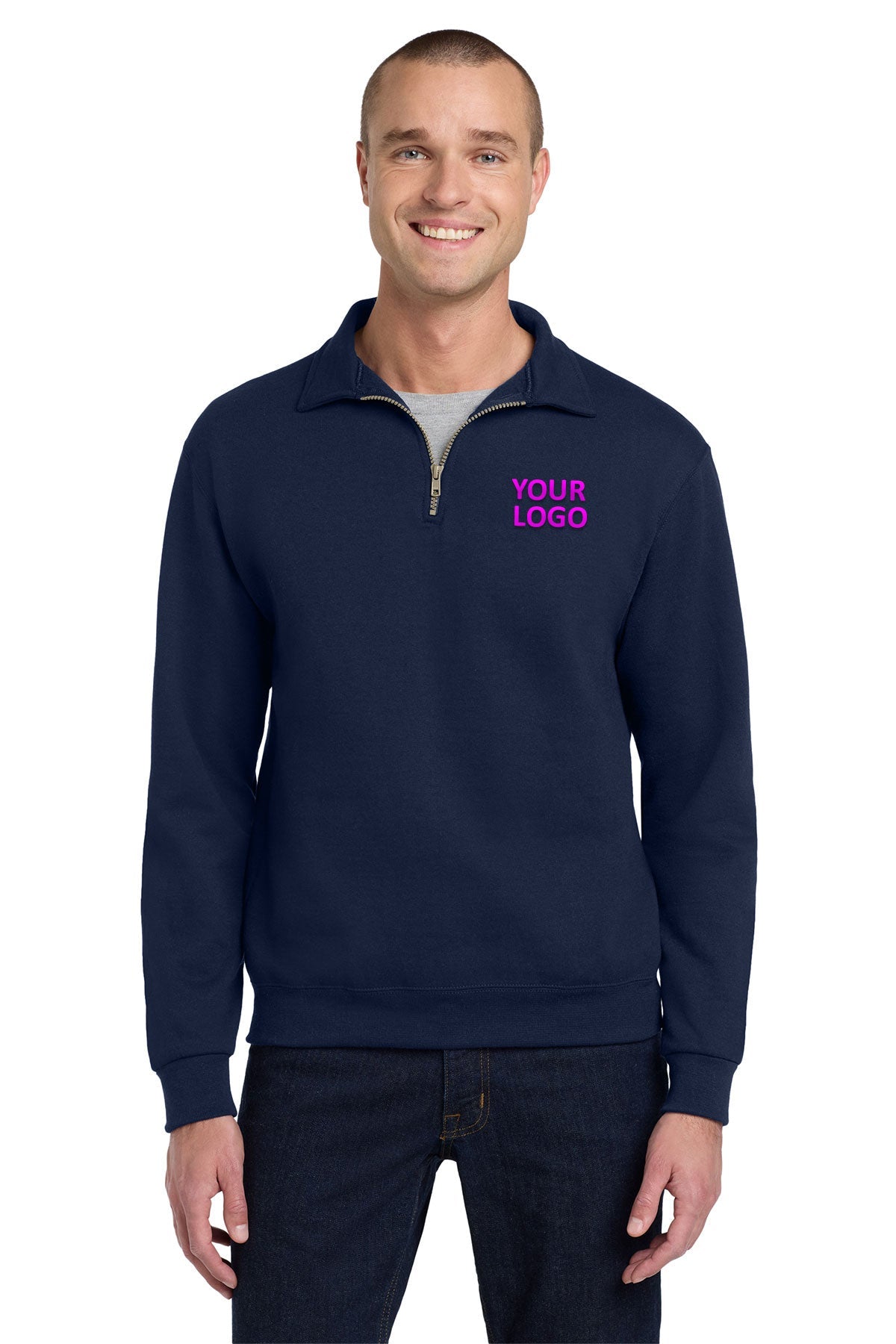 Jerzees Navy 4528M custom embroidered sweatshirts