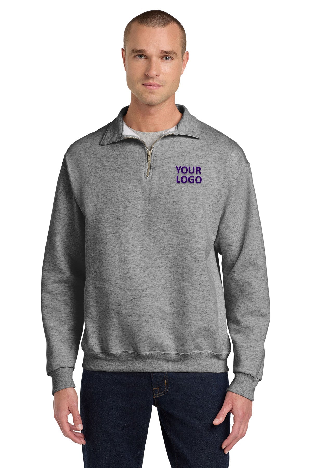 Jerzees Super Sweats NuBlend 1/4-Zip Sweatshirt with Cadet Collar 4528M Oxford
