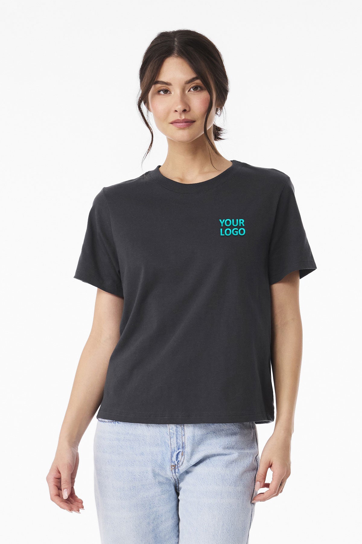 Bella Canvas Womens Heavyweight Custom Tee's, Dark Grey [Osage LLC]