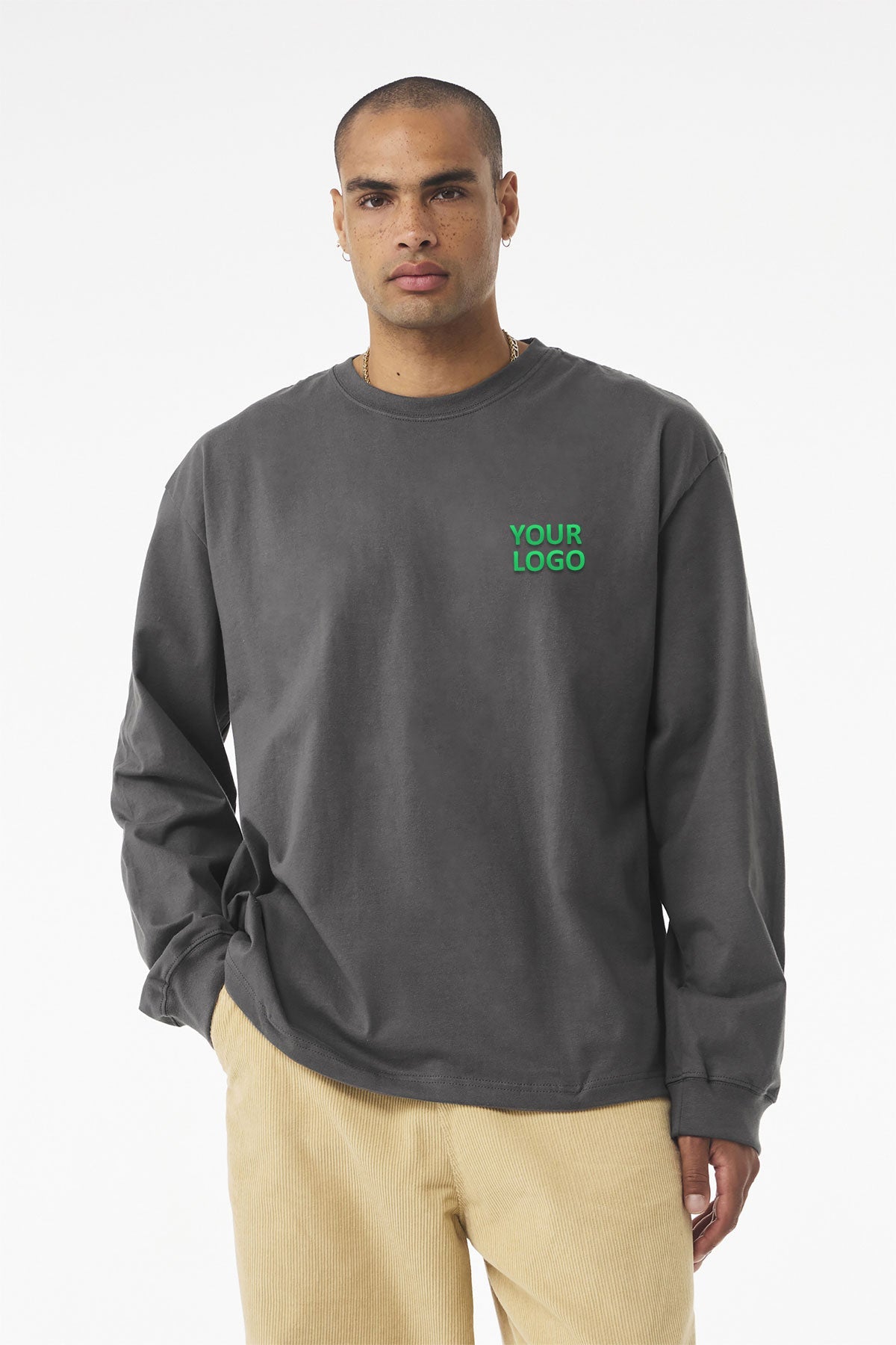 Bella Canvas Unisex Heavyweight Custom Long Sleeve Tee's, Asphalt [United Rolls]