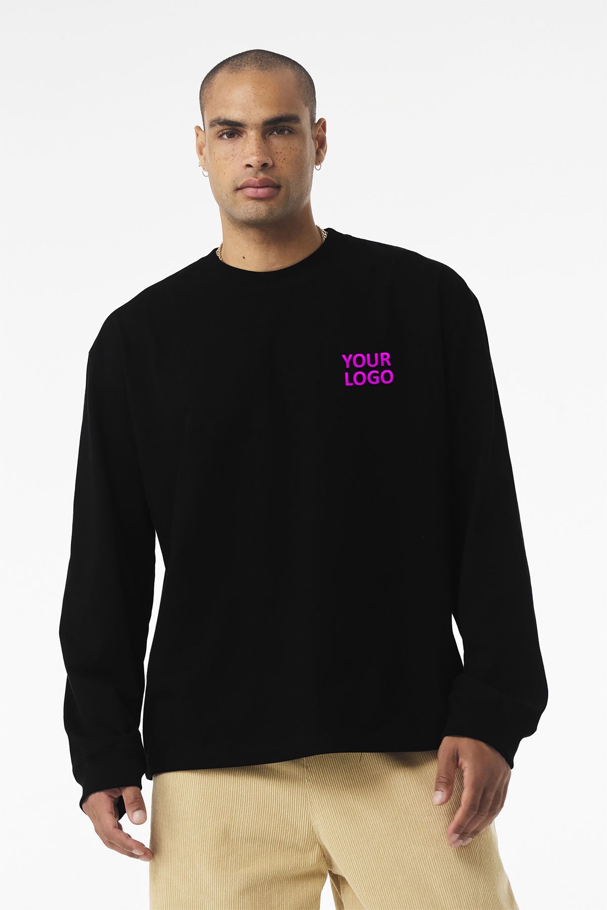 Bella Canvas Unisex Heavyweight Custom Long Sleeve Tee's, Black