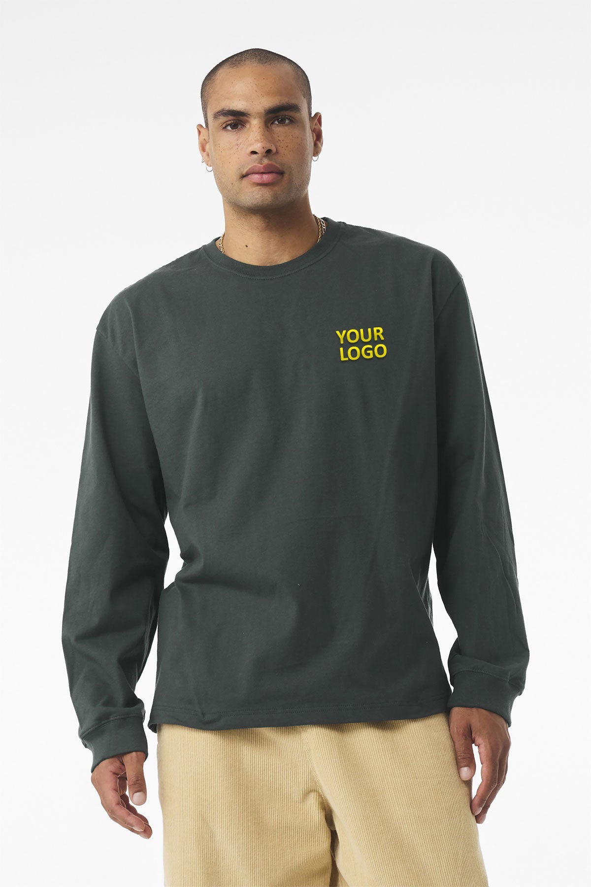 Bella Canvas Unisex Heavyweight Custom Long Sleeve Tee's, Hunter Green