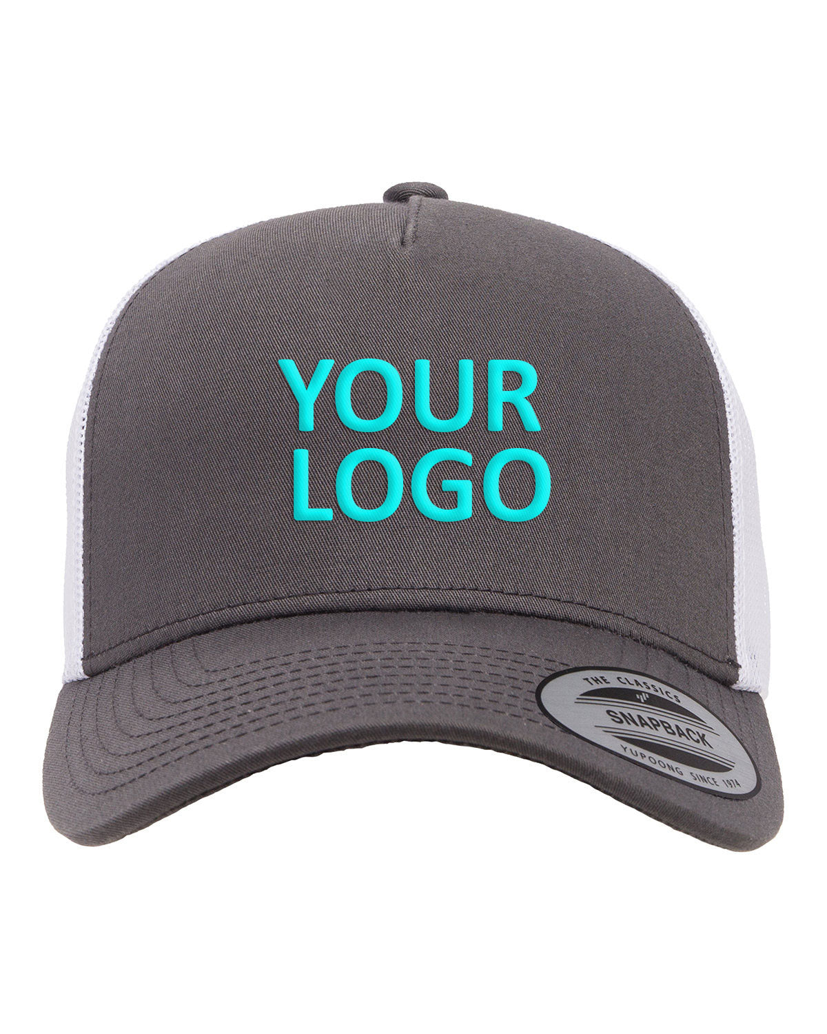 Yupoong Adult 5-Panel Retro Trucker Cap 6506 CHARCOAL/ WHITE