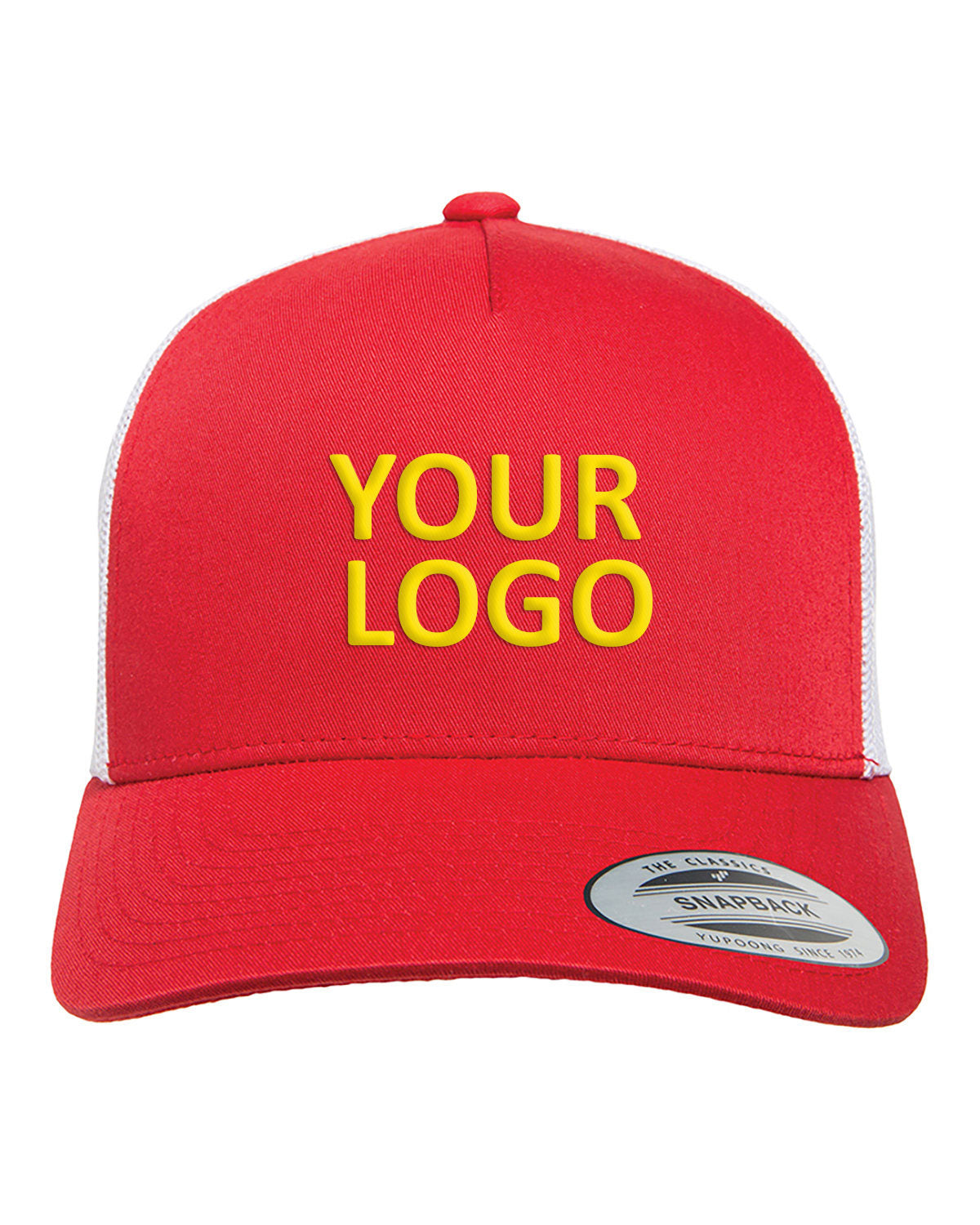 Yupoong Adult 5-Panel Retro Trucker Cap 6506 RED/ WHITE