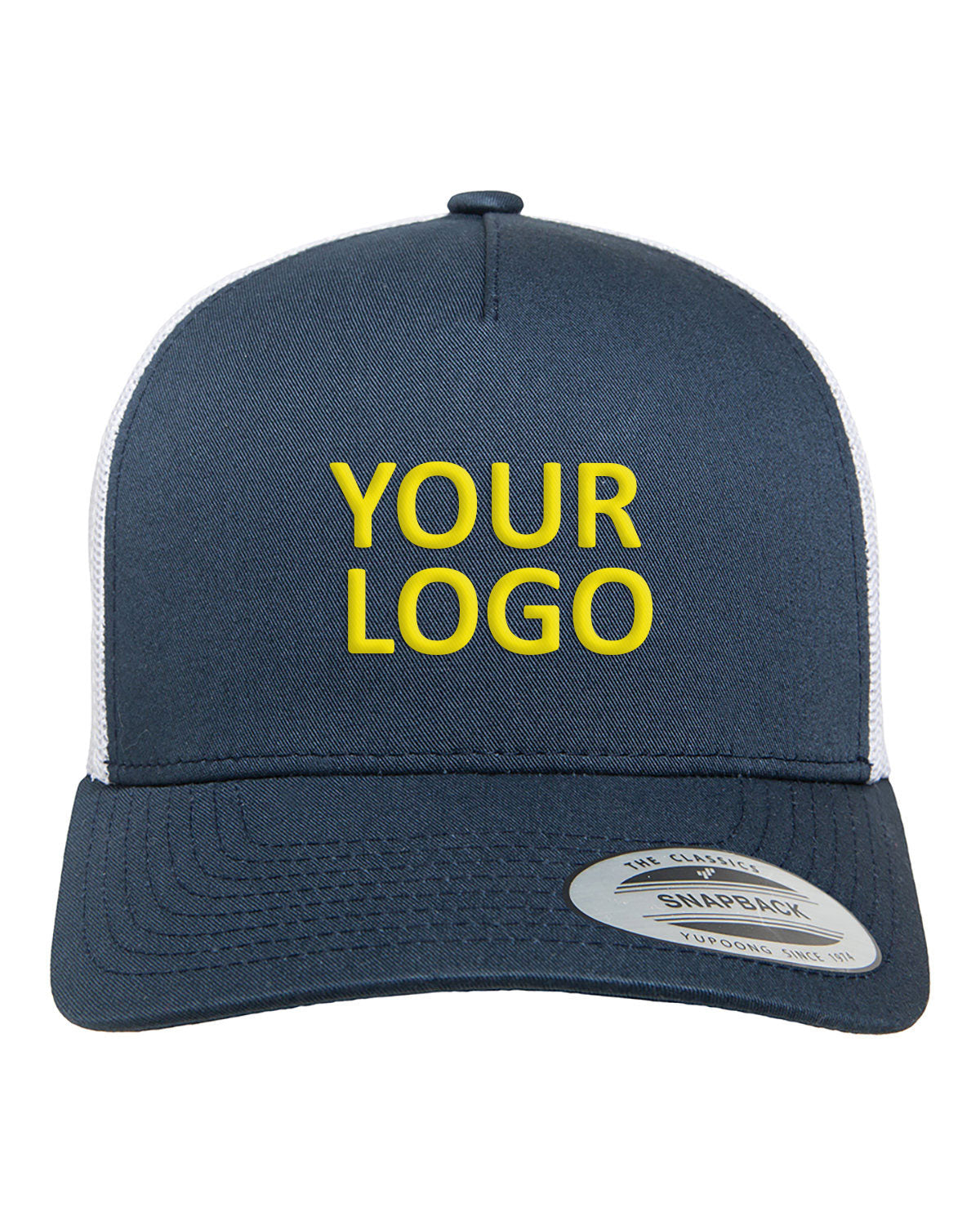 Yupoong Adult 5-Panel Retro Trucker Cap 6506 NAVY/ WHITE