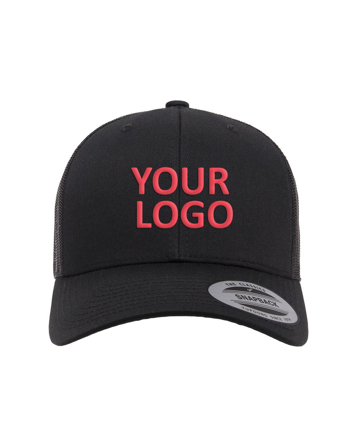 Yupoong Retro Branded Trucker Caps, Black