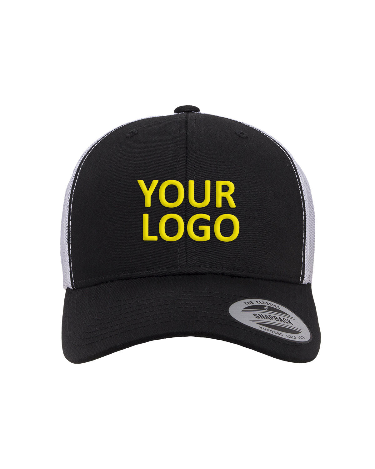 Yupoong Retro Custom Trucker Caps, Black/White
