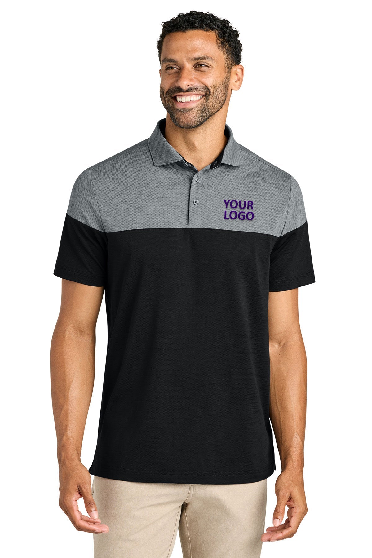 Custom TravisMathew TMA42774 Quiet Shade Grey Heather/ Black