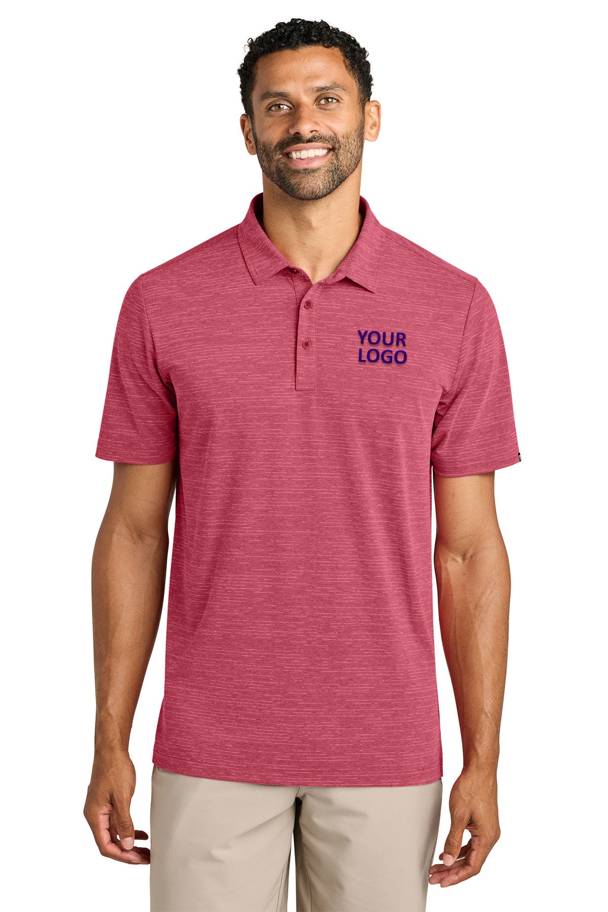 TravisMathew Crestview Custom Polos, Scooter Red Heather