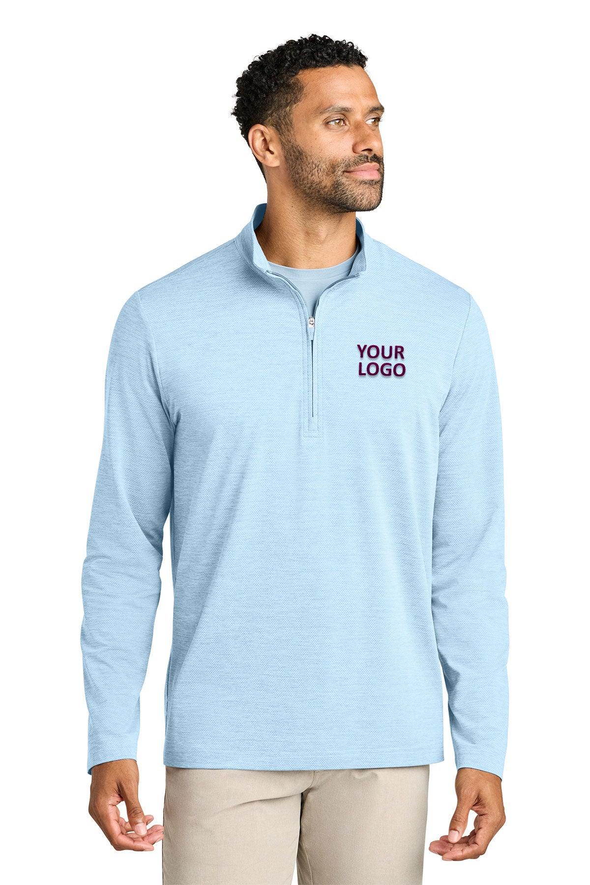 TravisMathew Onward Custom 1/4-Zips, Airy Blue Heather [Osage LLC]
