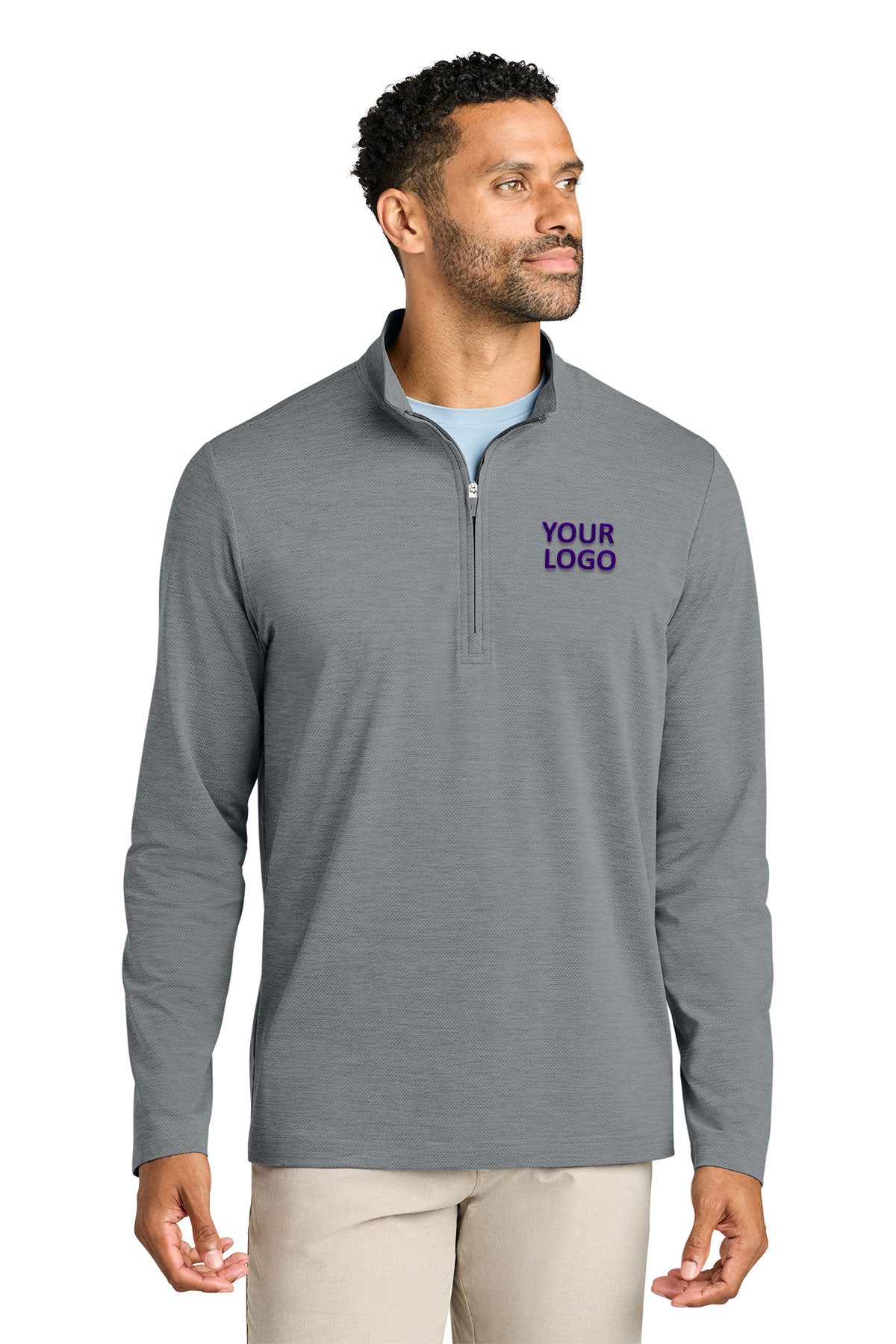 TravisMathew Onward Custom 1/4-Zips, Quiet Shade Grey Heather [Vicon Construction]